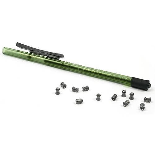 Air Venturi Pellet Pen, 0.22 Cal, Holds 15, Green for Air Rifle Loading Air Gun Tools
