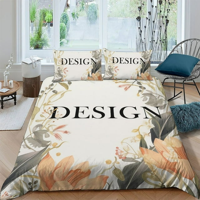 Home Bedding Cover Set Luxury Pattern Duvet Cover Quilt Cover Set Bed Gift Designable,Queen (90"x90")