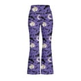 thumbnail image 4 of DISNIMO Purple Halloween Moon Yoga Pants Flared with Pockets 9t for Kids Workout Dancing Yoga Bell Bottoms Leggings Kids Sport Yoga Pants Flare for Kids Bell Bottom Pants, 4 of 7