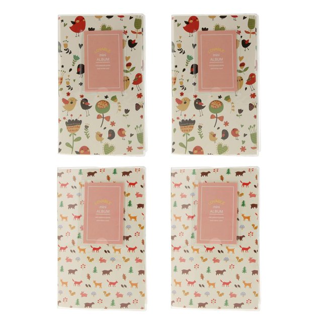 4PCS Álbum de fotografía Estuche de Almacenamiento para Tarjetas de Identificación Mini Libro de Películas 84 fotografía para Fuji CUTICAT Mini álbum de fotos