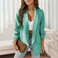 thumbnail image 5 of Baqcunre Winter Coats For Women Ladies' Solid Color Casual Long Sleeve Front Office Jacket With Pocket Tops For Women 2023 Blazers For Women Mint Green L, 5 of 8