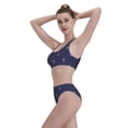 thumbnail image 5 of Daiia Anchor Heart Blue printed 2 piece Swimsuit Bikinis for Women High Waisted Racerback Bathing Suits Summer Tummy Control Scoop Neck Swimwear-XX-Large, 5 of 8