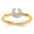 thumbnail image 4 of Auriga Fine Jewelry 925 Sterling Silver Yellow-plated Diamond Horseshoe Ring for Women Size 10, 4 of 6