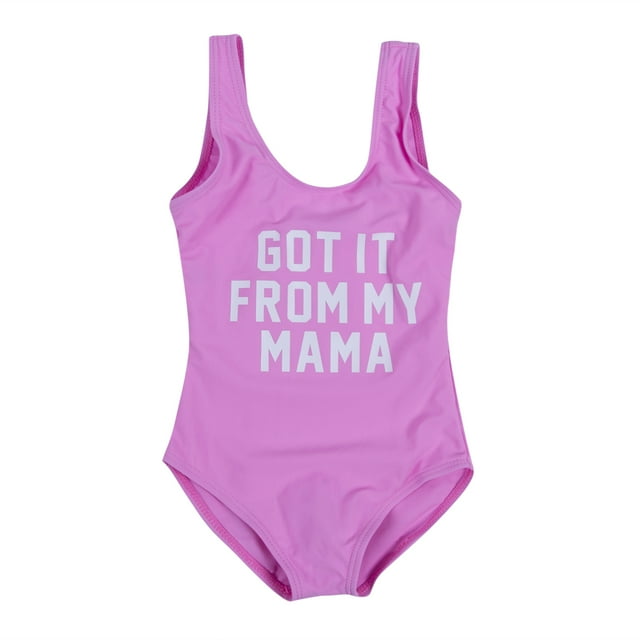 ITFABS Bikini Mère-Fille, Maillot de Bain une Pièce, Imprimé Lettres