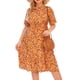 thumbnail image 5 of Vestido Largo Cadera Pompotops Talla Grande Cuello Profundo Manga Corta, 5 of 7