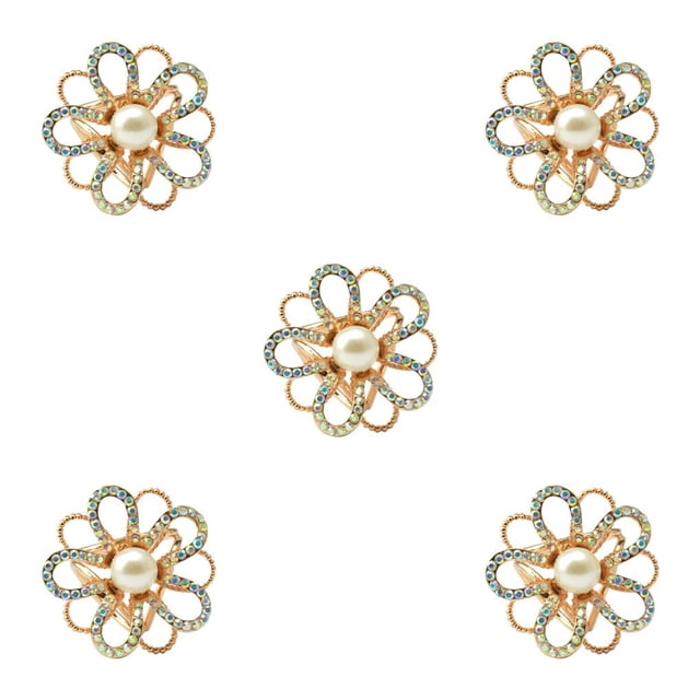 Minnieouse Bufanda Anillo Chal Clip Oro Plata Bufandas Hebilla Galvanoplastia Aleación Broche Titular Heronsbill Estilo Joyería Pañuelo dorado oro 5piezas