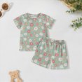 thumbnail image 2 of Kaprioy Girls Summer Clothes Pajamas Toddler Baby Girls Summer Outfits Daisy Ruffle Short Sleeve T-Shirts Tops Floral Shorts 2Pcs Clothes Set, 2 of 6