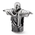 thumbnail image 1 of 925 Sterling Silver Charm For Bracelet Christ The Redeemer Bead Travel Religious, 1 of 8