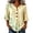 Yellow, variant on OOOUM Woman 3/4 Sleeve Blouse Modern Fit Print Ruffle V Neck Basic Tops Stylish Comfortable Outfits Tees Light Yellow