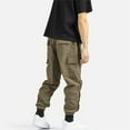 thumbnail image 5 of Zylarhe Casual Pants for Men Mens Hiking Pants Lightweight Cargo Pants Men Twill Stretch Relaxed Fit Flat Front Pant Big Tall Pants, 5 of 6
