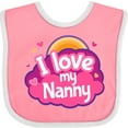 thumbnail image 3 of Inktastic I Love My Nanny Grandchild Girls Baby Bib, 3 of 4