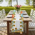 thumbnail image 4 of Table Runners 108 Inches Long Dress Scarves, Sunflowers Farmhouse Coffee/Dining/Kitchen Table Runner for Living Room, Floral Green Leaves Bees Watercolor Wooden 13x108 Inch, 4 of 9