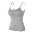 thumbnail image 1 of Women's Basic Cotton Camisole Shelf Bra Spaghetti Straps Tank Top, 1 of 5