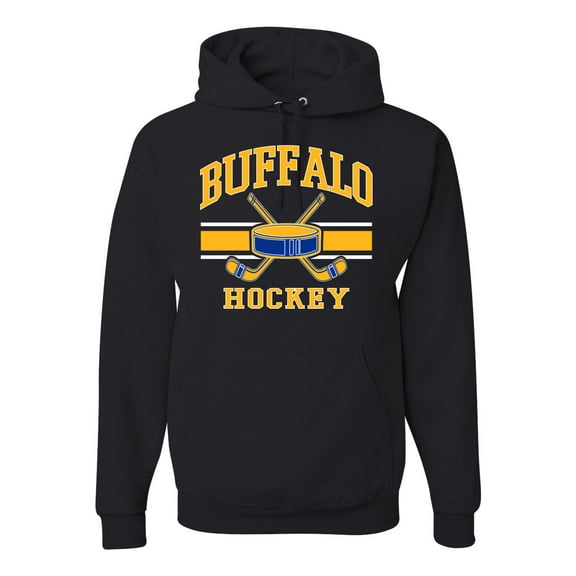 Wild Bobby City of Buffalo Hockey Fantasy Fan Sports Unisex Hoodie Sweatshirt, Black, Small