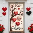 thumbnail image 6 of Red Hearts Valentine's Banner Pink Accents Love Display Tree Design Gold Trim Heart Backdrop for Valentine's Party Romantic Date Wedding Decoration, 6 of 9