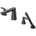 thumbnail image 6 of American Standard T061901.243 Aspirations 4-Hole 2-Handle Deck Mount Roman Tub Faucet with Lever Handles and Personal Shower, Black Matte, 6 of 7