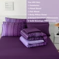 thumbnail image 6 of RYNGHIPY King Size Boho Bed in a Bag for Women 8Pcs Geometric Striped Purple Bedding Sets Lightweight Bed Comforter Set for All Seasons (Gradient Purple,King), 6 of 7