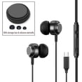 thumbnail image 2 of USB C Headphones for Samsung S24 S23 FE S22 S21 S20 A53 A54 Wired Earbuds Metal in-Ear Type C Earphone with Microphone Volume Control Bass Stereo for iPhone 17 Pro Max iPhone 16 Pro Max Pixel (Black), 2 of 16
