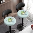 thumbnail image 3 of ZIATUBLE Frog Music Round Stool Cover Cushion Washable Chair Seat Cushion Slipcover Set 2 Piece Stain Resistant Round Stool Covers with Padding 13"-15" Protector Covers for Bar Home Hotel, 3 of 6