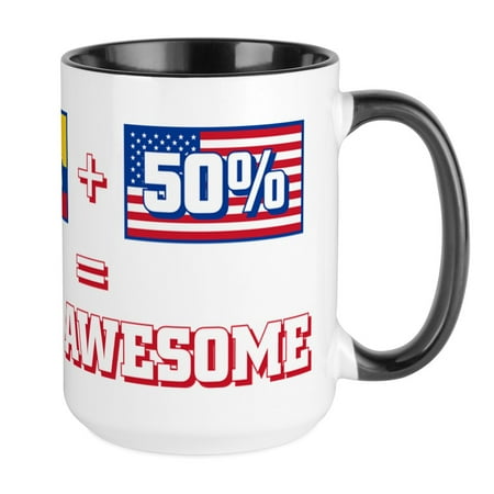 

CafePress - 50% Columbian 50% America - 15 oz Ceramic Large Mug