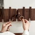 thumbnail image 4 of Wooden Coat Hooks Wall Mounted, Coat Rack Hanger Wall Mount with 5 Hooks, Modern Piano Coat Racks for Hanging Coats Keys Hats Towels Bags, Space-Saving Entryway Coat Rack, Walnut, 4 of 7