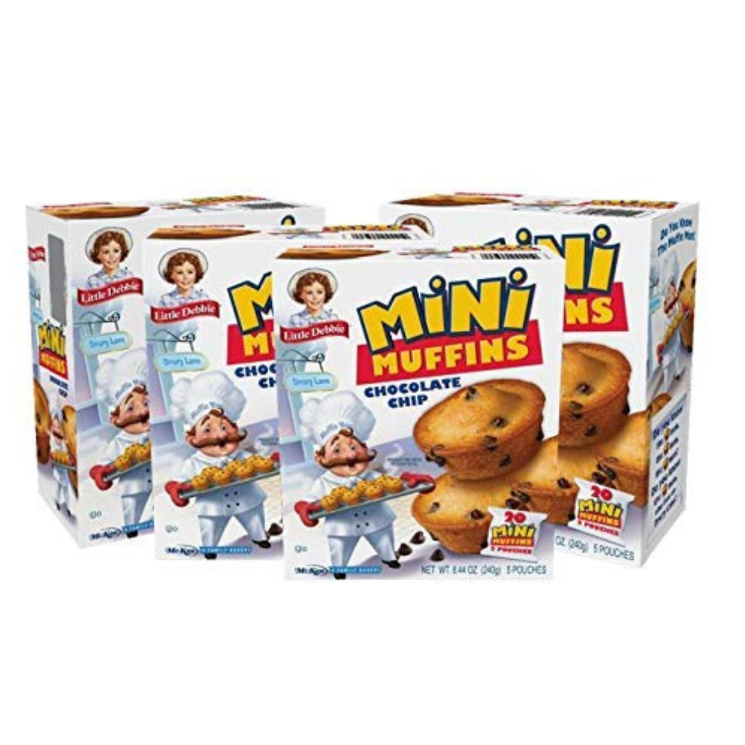 Little Debbie Chocolate Chip Mini Muffins, 20 Travel Pouches of Bite ...
