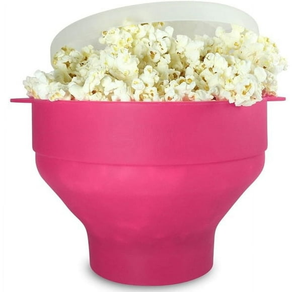 Collapsible Silicone Popcorn Bowl - Pink