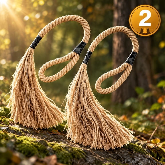 2 Pcs Hemp Rope for Deer Tutuviw 31 Inch Scent Rope for Deer Hunting Mock Scrape Rope Hangs Scrape Tassels Hemp Rope Hunting Enthusiast Accessories Gifts (Hanging Anywhere)