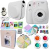 FujiFilm Instax Mini 9 Camera WHITE + Accessories KIT for Fujifilm Instax Mini 9 Camera includes: Custom Mini 9 Case with Strap + Assorted Frames + Photo Album + 4 Color Filters + Selfie Mirror + MORE