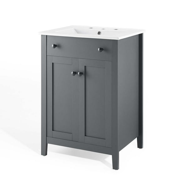 Sink Vanity Cabinet, Wood, Grey Gray White, Modern Contemporary Urban Design, Hotel Bedroom Bathroom Master Suite Guest