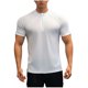 thumbnail image 2 of Tops para hombre, blusas y camisas de manga corta y cuello redondo para hombre, blusas deportivas casuales de verano para hombre, de color liso, de manga corta, con media cremallera y cuello redondo,, 2 of 3