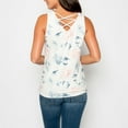 thumbnail image 2 of Women's S/M V-Neck Blue Swing Tank Top with Lattice Back by Howard's, 2 of 3