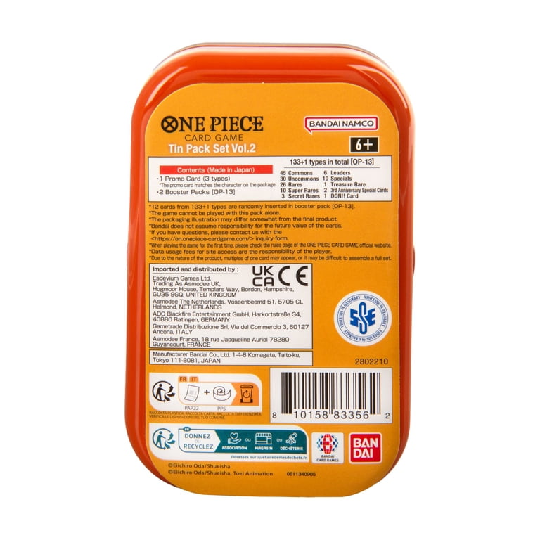 Bandai One Piece Tin Pack Set Vol 2 - Walmart.com