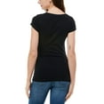 thumbnail image 2 of AVETO Womens Black Short Sleeve V Neck T-Shirt Juniors S, 2 of 4