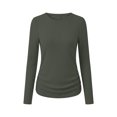 thumbnail image 3 of GUACER Ribbed Long Sleeve Tops for Women Crewneck Slim Fit Basic Tee Lightweight Knit Fall Casual Layering Undershirts, 3 of 9