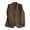 Coffee, variant on Single Breasted Button Blazer for Women Casual Notched Lapel Long Sleeve Jacket with Shoulder Pads Relaxed Solid Color Suit Coat with Pocket XXL