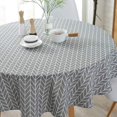 thumbnail image 4 of Lishi Yellow Circular Tablecloth for Dining Room and Kitchen, 150cm, Polyester Cotton Blend, 4 of 5