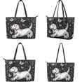thumbnail image 3 of TSOVTHRID Purses for Women Waterproof Handbag with Matching Wallet Set Black Leather Shoulder Bag Tote Satchel with Purse for Ladies Shopping, Dachshund Dog Daisy Butterfly Print, 3 of 7