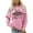 Pink, variant on WILLBEST Hoodie Womens Letter Print Sweatshirt Oversize Sweatshirts Crewneck Long Sleeve Pullover Top Coton Ouate Beige