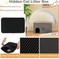 thumbnail image 6 of WoofPaw Cat Litter Box Enclosure, Hidden Litter Box Furniture Ottoman with Urine Proof Litter Mat, Flip-up Lid, Dog Proof Cat Washroom Bench Storage Cabinet, Cat Box Enclosure (Grey), 6 of 9