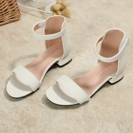 

GEDER-S1 Girls Casual High Heel Sandals Non-slip Slip-on Lightweight Breathable Sandals For Wedding Party Performance Summer