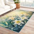 thumbnail image 1 of Lily Rugs for Living Room Bedroom - Flower Rug 3x5 - Floral Carpet for Home Decor - Washable Non Slip Patterned Indoor Small Area Rug - Soft & Low Pile (ZN&226), 1 of 7