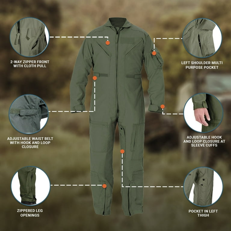 個人装備 CWU-27/P 42S U.S. Issue Nomex CWU-27/P Flight Suit Coveralls Flyers Olive