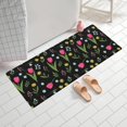 thumbnail image 2 of Pioneer Flower Floral Print Pattern Bathroom Rugs Mat, Non Slip Microfiber Bathroom Rug with Rubber Backing, Soft Mats for Bathroom Floor Tub Shower, 24"x60", 2 of 5