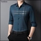 thumbnail image 4 of Camisa de moda 2021 para hombre, de manga larga, para primavera y otoño, camisa fina, ropa de negocios, camisa de caballero a rayas, ropa de estilo inglés para hombre, 4 of 5