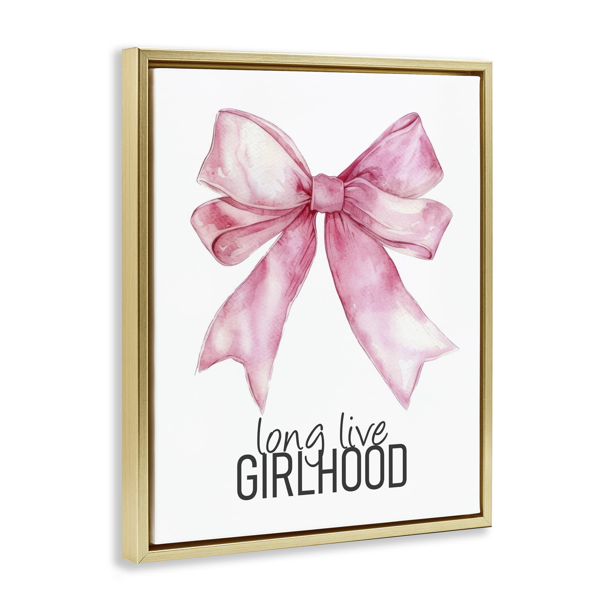 Long Live Girlhood Gold Framed Floater Canvas Wall Art, design by Kim Allen