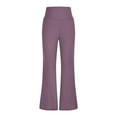 thumbnail image 4 of ZHYou Womens Flared Yoga Pants,Stretchy,High Waist,Bootcut,Workout,Moisture Wicking Trousers,Purple,Size L, 4 of 6