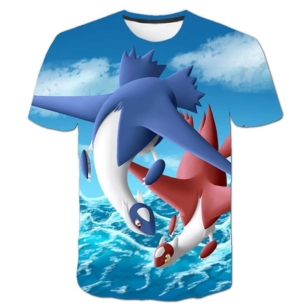 Camiseta con estampado 3D de Pokémon para niño y niña, ropa informal de Pikachu de dibujos animados, a la moda, de 3 a 14 años, novedad de verano qym unisex