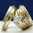 thumbnail image 3 of TAAPSEE JEWELS White Marquise Cut Diamond 14K Yellow Gold Plated His & Her Trio Ring Set, 3 of 3