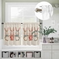 thumbnail image 5 of Kitchen Window Curtains Valance and Tier Set, Easter Cute Rabbit on Beige Linen Rod Pocket Tier Curtain Valance Set, Watercolor Bow Light Filtering Cafe Curtains for Bedroom Living Room, 5 of 9